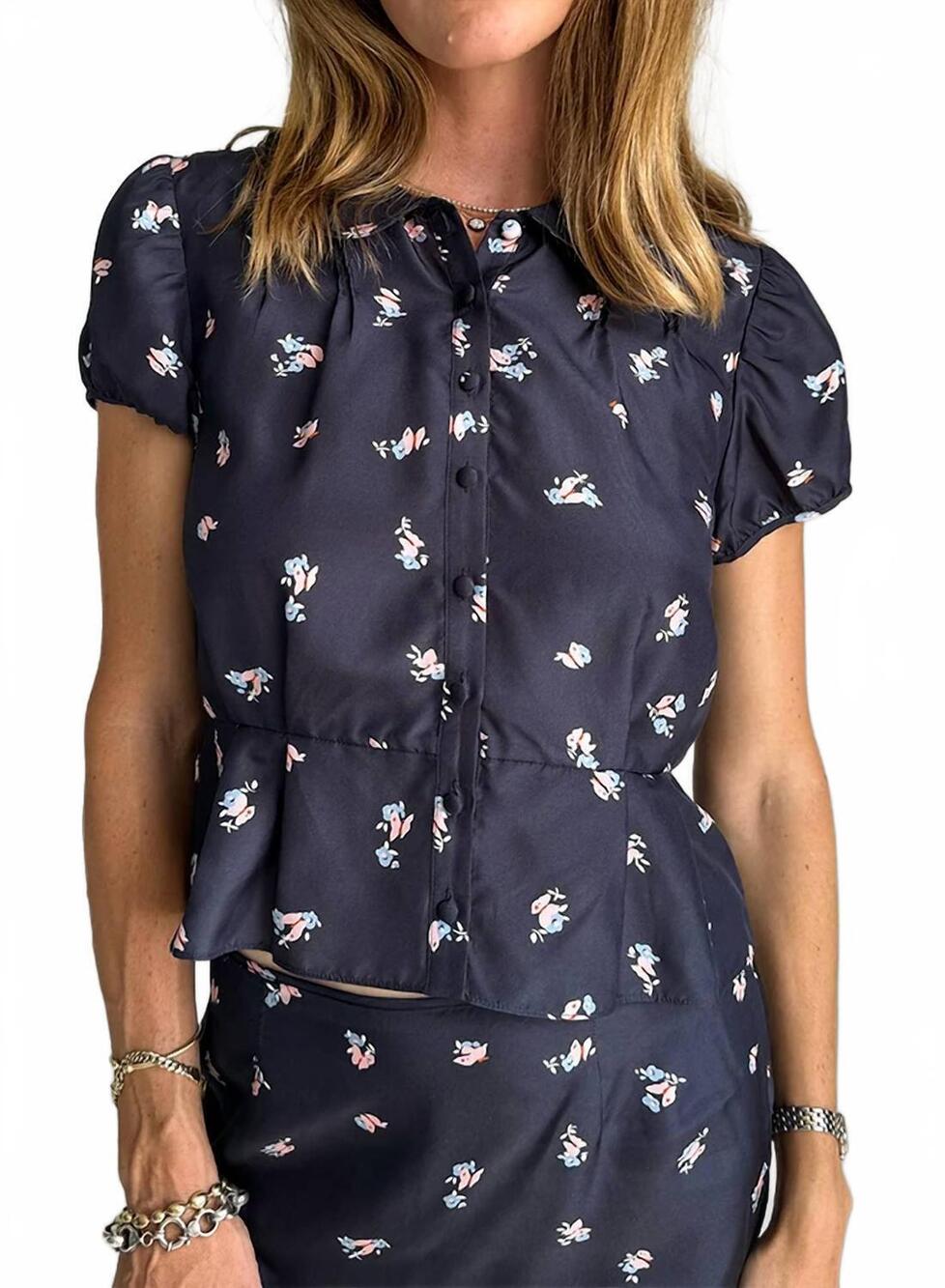 NEW CIAO LUCIA yvonne short sleeve top in papillon